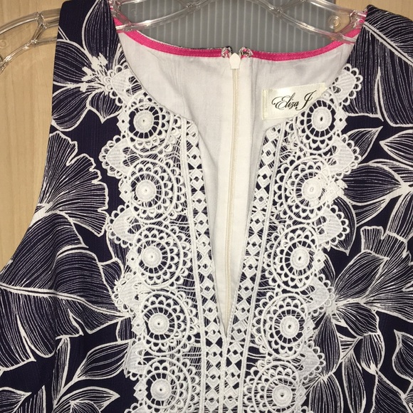 NWT ELIZA J Dress -Navy/Pink/White.       So cute! - Picture 5 of 8